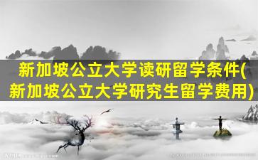 新加坡公立大学读研留学条件(新加坡公立大学研究生留学费用)