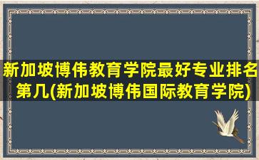 新加坡博伟教育学院最好专业排名第几(新加坡博伟国际教育学院)