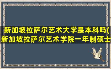 新加坡拉萨尔艺术大学是本科吗(新加坡拉萨尔艺术学院一年制硕士申请条件)