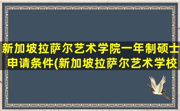 新加坡拉萨尔艺术学院一年制硕士申请条件(新加坡拉萨尔艺术学校学费)