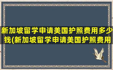 新加坡留学申请美国护照费用多少钱(新加坡留学申请美国护照费用高吗)