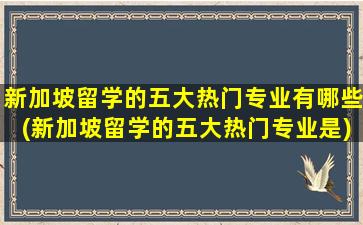 新加坡留学的五大热门专业有哪些(新加坡留学的五大热门专业是)