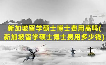 新加坡留学硕士博士费用高吗(新加坡留学硕士博士费用多少钱)