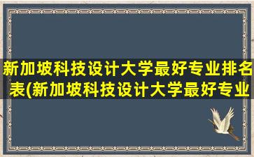 新加坡科技设计大学最好专业排名表(新加坡科技设计大学最好专业排名)