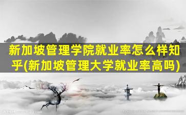 新加坡管理学院就业率怎么样知乎(新加坡管理大学就业率高吗)