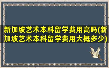 新加坡艺术本科留学费用高吗(新加坡艺术本科留学费用大概多少)