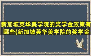 新加坡英华美学院的奖学金政策有哪些(新加坡英华美学院的奖学金政策怎么样)