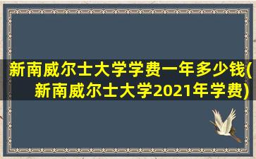 新南威尔士大学学费一年多少钱(新南威尔士大学2021年学费)