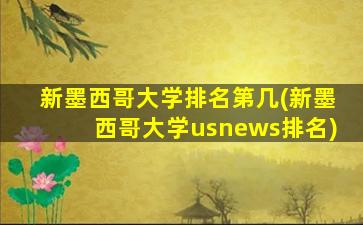 新墨西哥大学排名第几(新墨西哥大学usnews排名)