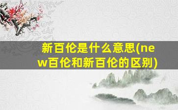 新百伦是什么意思(new百伦和新百伦的区别)