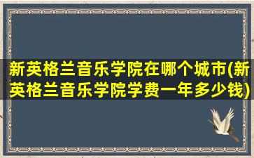 新英格兰音乐学院在哪个城市(新英格兰音乐学院学费一年多少钱)