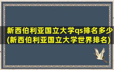 新西伯利亚国立大学qs排名多少(新西伯利亚国立大学世界排名)