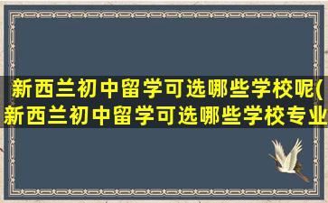 新西兰初中留学可选哪些学校呢(新西兰初中留学可选哪些学校专业)