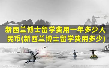 新西兰博士留学费用一年多少人民币(新西兰博士留学费用多少)