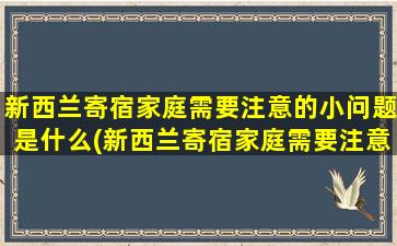 新西兰寄宿家庭需要注意的小问题是什么(新西兰寄宿家庭需要注意的小问题是)