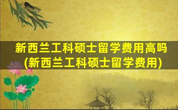 新西兰工科硕士留学费用高吗(新西兰工科硕士留学费用)