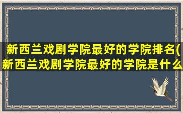 新西兰戏剧学院最好的学院排名(新西兰戏剧学院最好的学院是什么)