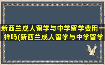 新西兰成人留学与中学留学费用一样吗(新西兰成人留学与中学留学费用比较)