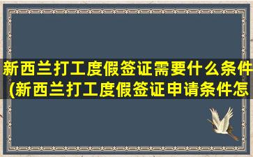 新西兰打工度假签证需要什么条件(新西兰打工度假签证申请条件怎么抢)