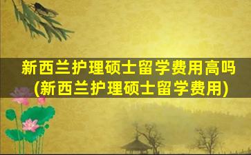 新西兰护理硕士留学费用高吗(新西兰护理硕士留学费用)