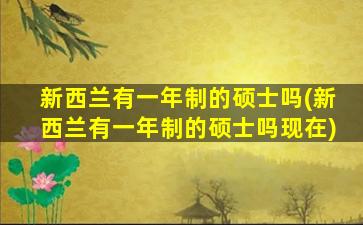 新西兰有一年制的硕士吗(新西兰有一年制的硕士吗现在)