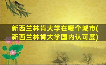 新西兰林肯大学在哪个城市(新西兰林肯大学国内认可度)