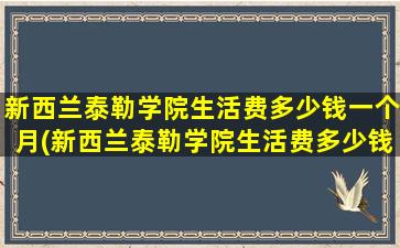 新西兰泰勒学院生活费多少钱一个月(新西兰泰勒学院生活费多少钱)