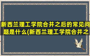 新西兰理工学院合并之后的常见问题是什么(新西兰理工学院合并之后的常见问题是)