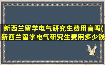 新西兰留学电气研究生费用高吗(新西兰留学电气研究生费用多少钱)