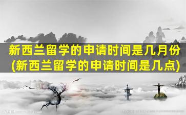 新西兰留学的申请时间是几月份(新西兰留学的申请时间是几点)