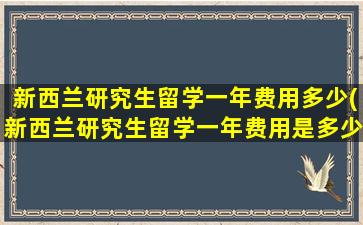 新西兰研究生留学一年费用多少(新西兰研究生留学一年费用是多少钱)