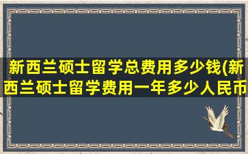 新西兰硕士留学总费用多少钱(新西兰硕士留学费用一年多少人民币啊)