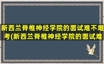 新西兰脊椎神经学院的面试难不难考(新西兰脊椎神经学院的面试难不难)