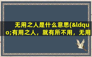 无用之人是什么意思(“有用之人，就有所不用，无用之人，就无所不用”是什么意思)