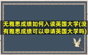 无雅思成绩如何入读英国大学(没有雅思成绩可以申请英国大学吗)