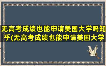 无高考成绩也能申请美国大学吗知乎(无高考成绩也能申请美国大学研究生吗)