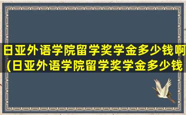 日亚外语学院留学奖学金多少钱啊(日亚外语学院留学奖学金多少钱一个月)