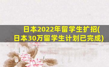 日本2022年留学生扩招(日本30万留学生计划已完成)