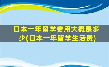 日本一年留学费用大概是多少(日本一年留学生活费)