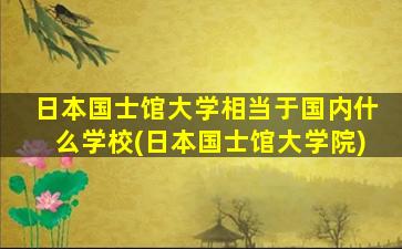 日本国士馆大学相当于国内什么学校(日本国士馆大学院)