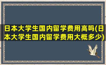 日本大学生国内留学费用高吗(日本大学生国内留学费用大概多少)