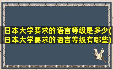 日本大学要求的语言等级是多少(日本大学要求的语言等级有哪些)