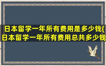 日本留学一年所有费用是多少钱(日本留学一年所有费用总共多少钱)