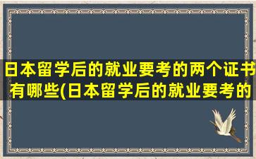 日本留学后的就业要考的两个证书有哪些(日本留学后的就业要考的两个证书一样吗)