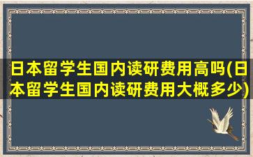 日本留学生国内读研费用高吗(日本留学生国内读研费用大概多少)