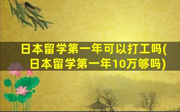 日本留学第一年可以打工吗(日本留学第一年10万够吗)