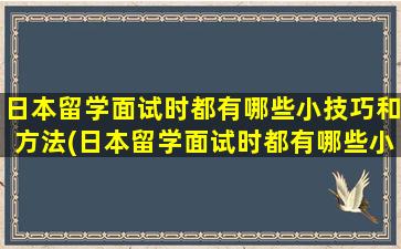 日本留学面试时都有哪些小技巧和方法(日本留学面试时都有哪些小技巧知乎)