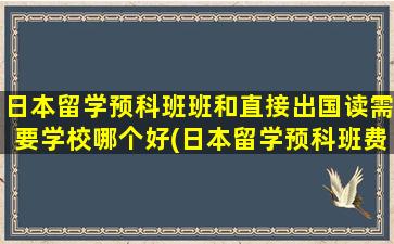 日本留学预科班班和直接出国读需要学校哪个好(日本留学预科班费用)