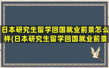 日本研究生留学回国就业前景怎么样(日本研究生留学回国就业前景好吗)