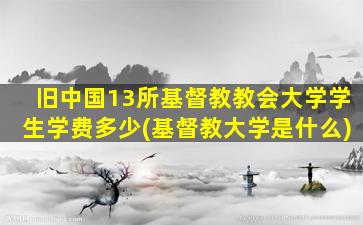 旧中国13所基督教教会大学学生学费多少(基督教大学是什么)